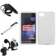 INSTEN Car Charger/ Stylus/ White Rubber Phone Case Cover for Blackberry Z10