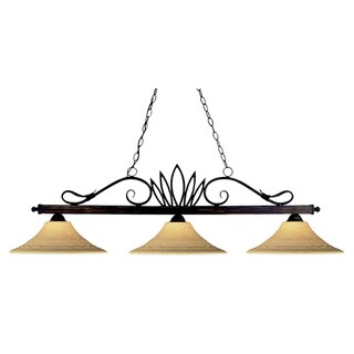 Crown Weathered Bronze 3-light Billiard