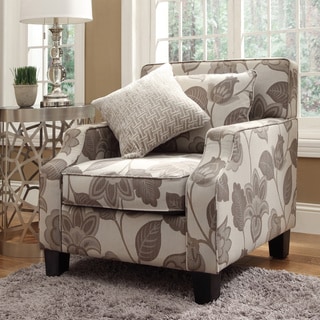 Harrison Floral Poppy Style Fabric Sloped Track Arm Chair