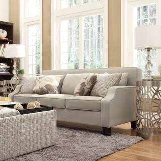 Harrison Beige Grey Linen Sloped Track Arm Sofa