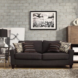 Hampton Charcoal Linen Upholstered Track Arm Sofa