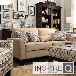 Hampton Mocha Linen Upholstered Track Arm Sofa