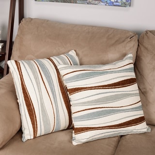 Best Shopping INSPIRE Q Clybourn 18-inch Toss Vertical Wavy Stripe Accent Pillow (Set of 2)