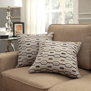 Best Shopping INSPIRE Q Clybourn 18-inch Toss Mocha Honeycomb Accent Pillow (Set of 2)