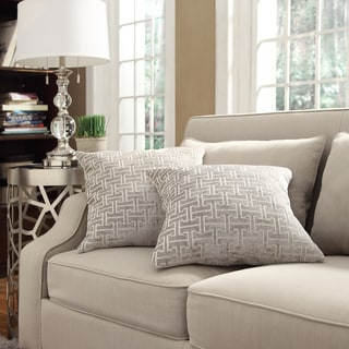 Kayla Grey Bracket Chain 18-inch Square Throw Pillows (Set of 2)