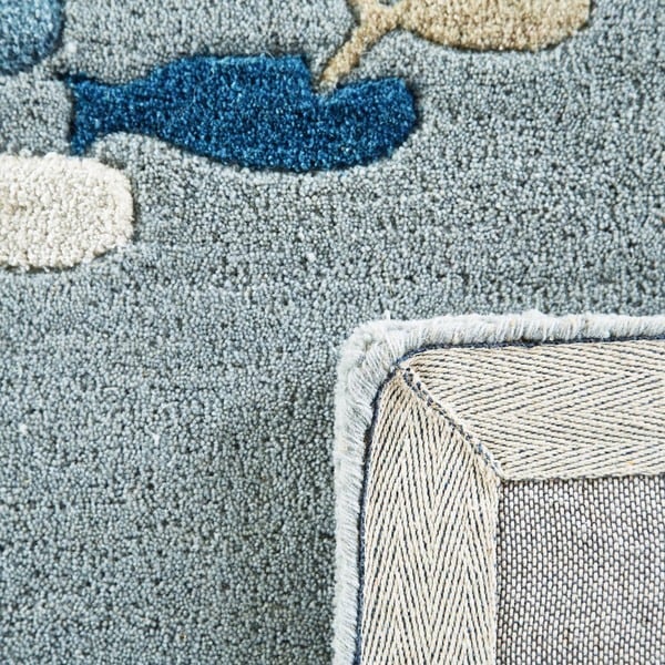 Handtufted Transitional Animal Print Pattern Blue Rug (5' x 8') 15510658