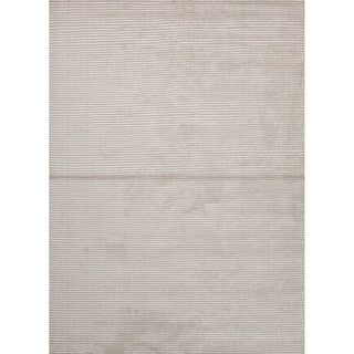 See Reviews Hand-loomed Solid Pattern Ivory Rug (8' x 10')