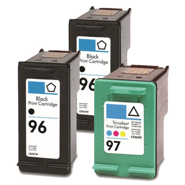 HP 96 (C8767WN) + 97 (C9363WN) Black+Color Compatible Ink Cartridge (Pack of 3) Inkjet Cartridges