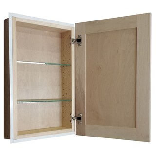 Recessed 22-inch Natural Finish In the Wall Frameless Medicine Cabinet 