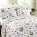 Laura Ashley 3-piece Roseland Floral Cotton Reversible Quilt Set