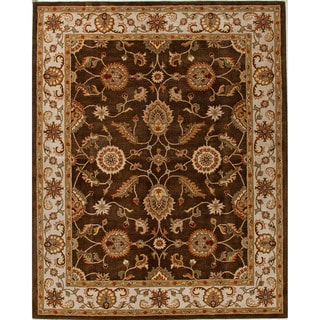 Low Price Hand-tufted Traditional Oriental Pattern Brown Rug (9' x 12')