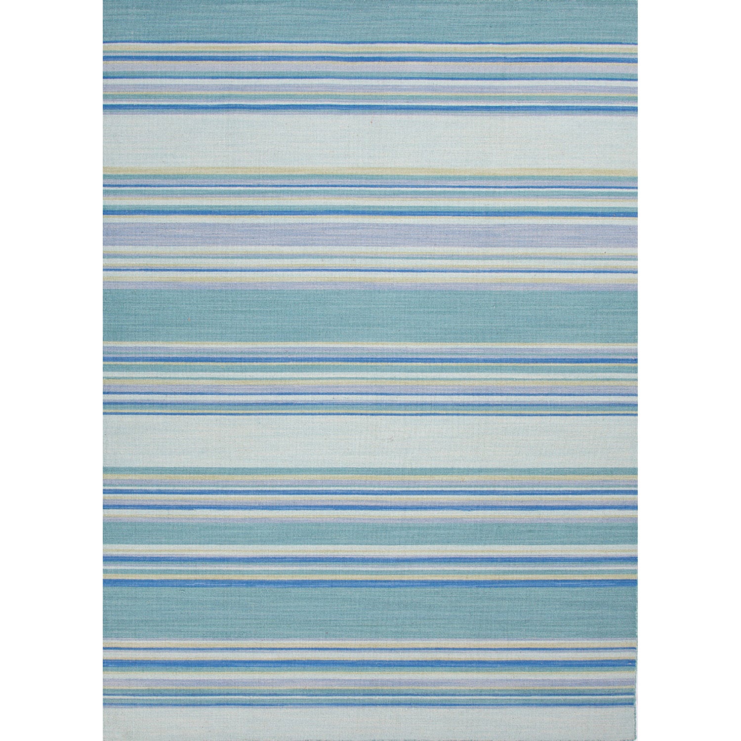 Handmade Flat Weave Stripe Pattern Blue Rug (10 X 14)