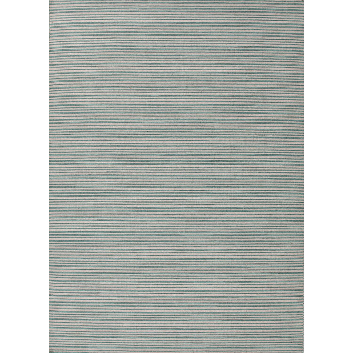 Handmade Flat Weave Stripe Pattern Blue Transitional Rug (5 X 8)