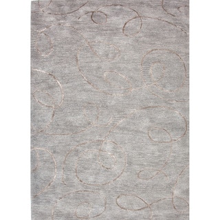 Low Price Hand-tufted Transitional Tone-on-Tone Blue Rug (9'6 x 13'6)