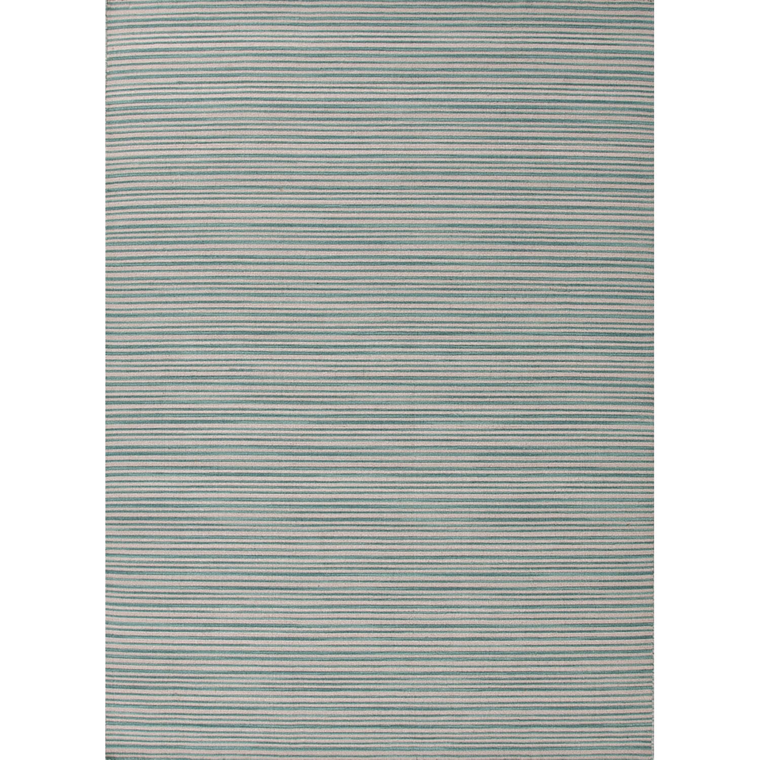 Handmade Flat Weave Stripe Pattern Blue Wool Rug (2 X 3)