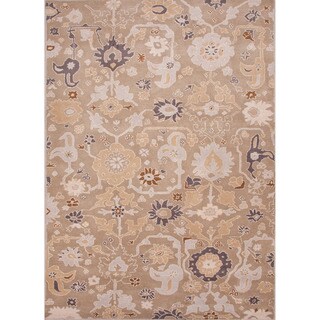 Hand-tufted Transitional Floral Grey/ White Rug (9'6 x 13'6)