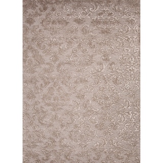 See Reviews Hand-tufted Transitional Floral Gray/ Black Rug (9'6 x 13'6)