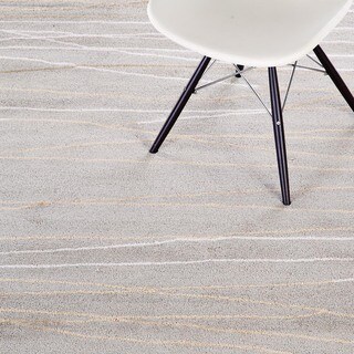 Low Price Hand-tufted Contemporary Geometric Gray/ black Rug (9'6 x 13'6)