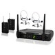 Pyle PDWM3400 Microphone System with 2 Body-Pack Transmitters, Headset, Lavalier Microphones with Selectable Frequencies