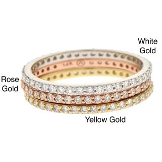 عکس+کس+و+گیر ... Gold 1/3ct TDW Pave Stackable Diamond Eternity Band Ring (H-I, SI2-I1
