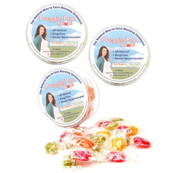 Three Lollies Sour Fruit Preggie Pop Drops (Pack of 3)
