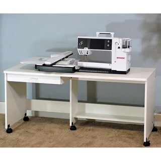Sewing Rite Sewing Class White Display Training Table with Storage Drawer
