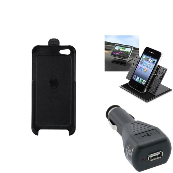 INSTEN Car Charger/ Dashboard Holder/ Holster Phone Case for Apple iPhone 5/ 5C/ 5S/ SE