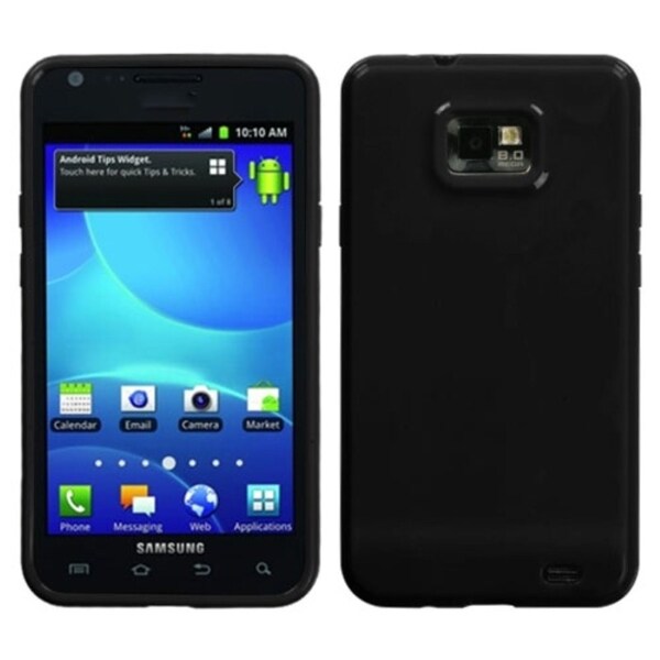 INSTEN Solid Black Candy Skin Phone Case Cover for Samsung Galaxy S2 I777