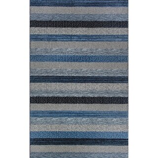 Eternity Striped Blue Rug (6'7 x 9'6)