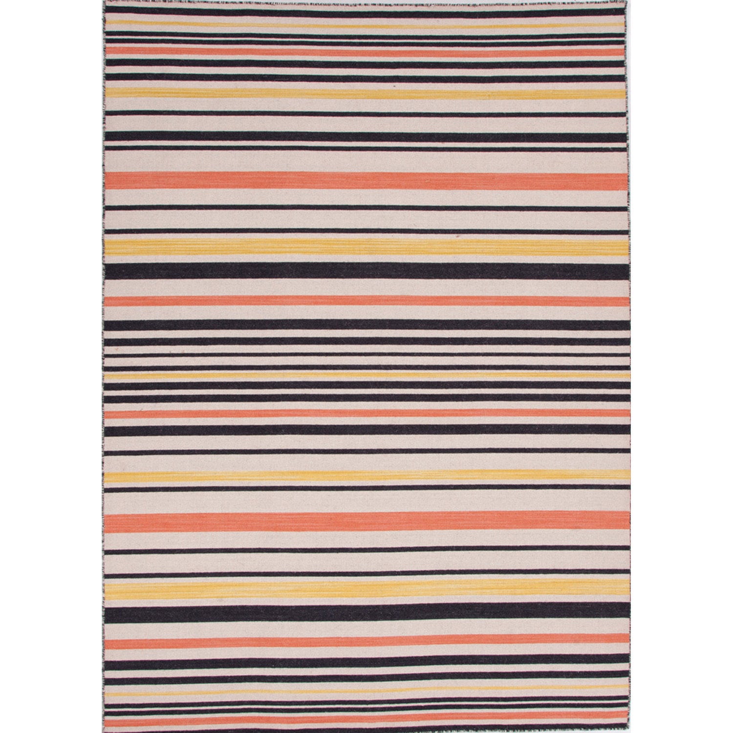 Handmade Flat weave Stripe patterned Multicolor Area Rug (8 X 10)