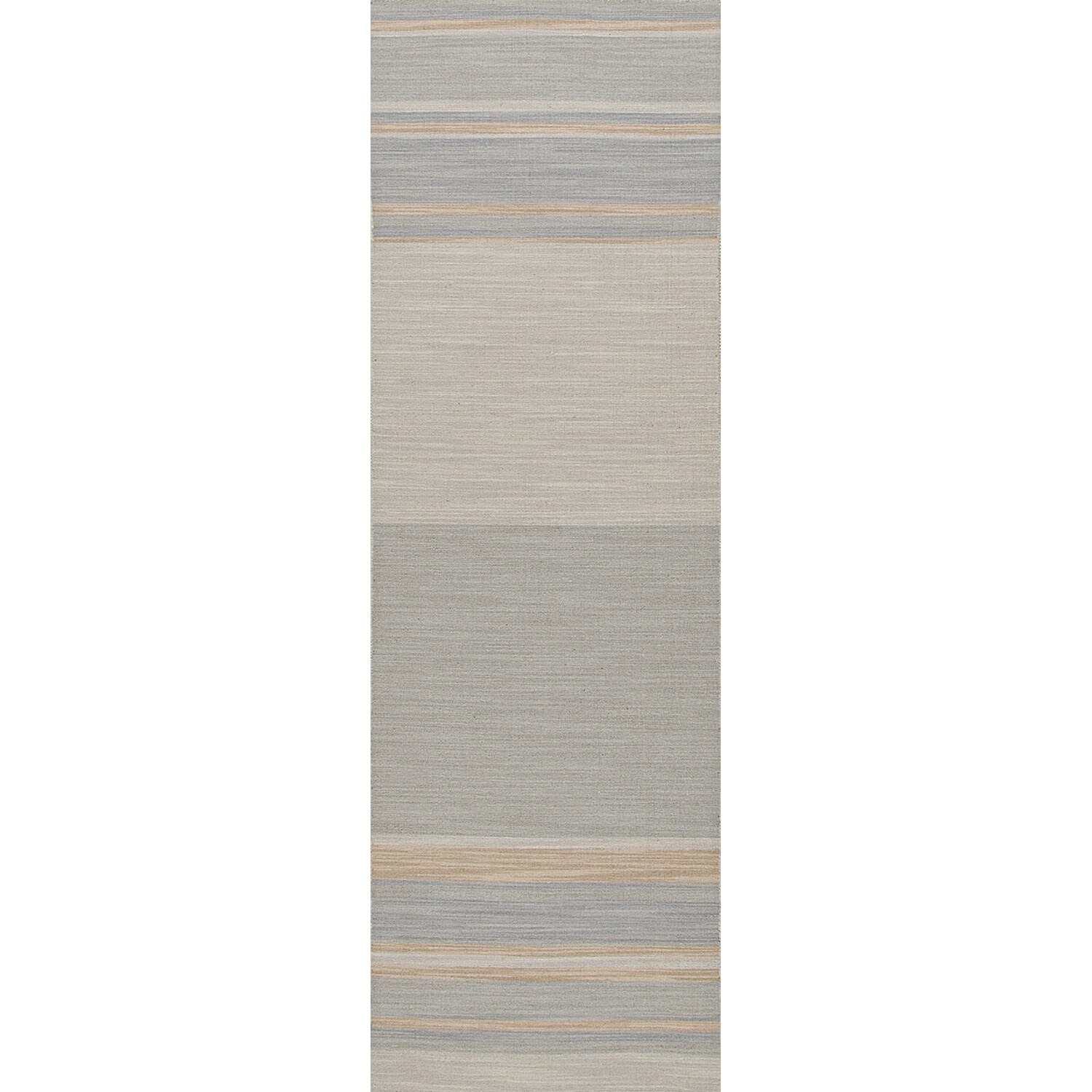 Handmade Flat weave Stripe pattern Multicolored Wool Rug (26 X 8)