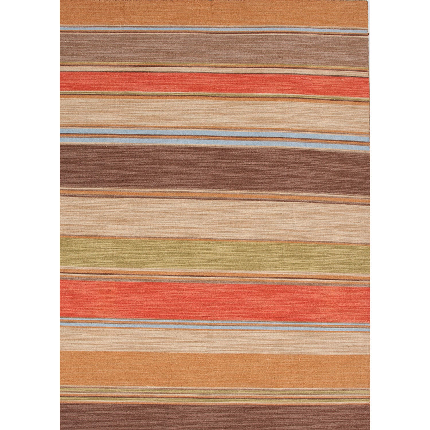 Rectangular Handmade Flat weave Stripe patterned Multicolor Rug (8 X 10)