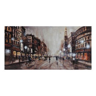 (>_<)  Olivia 'After Dark' Hand-painted Canvas Art