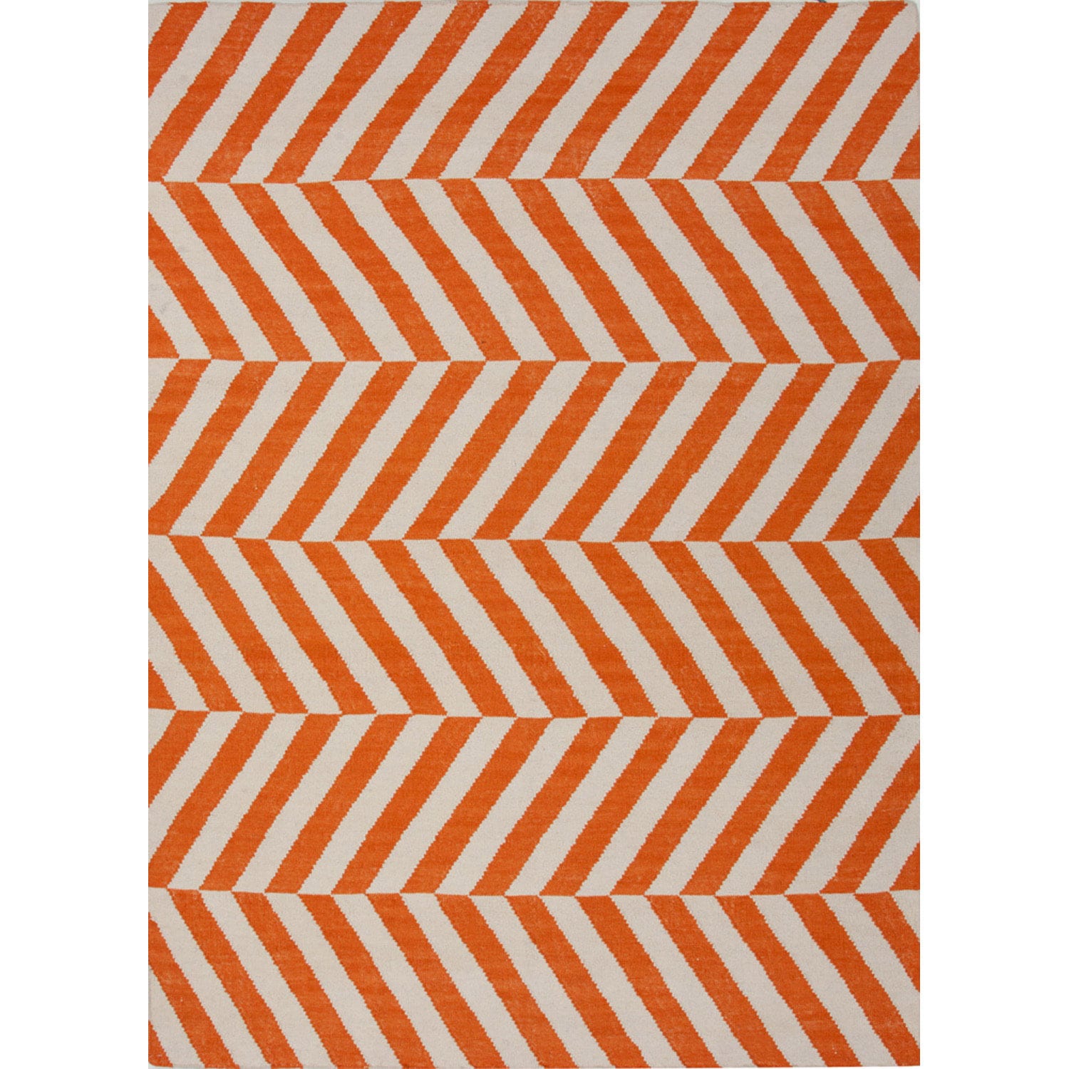 Handmade Flat weave Stripe pattern Red/ Orange Area Rug (36 X 56)