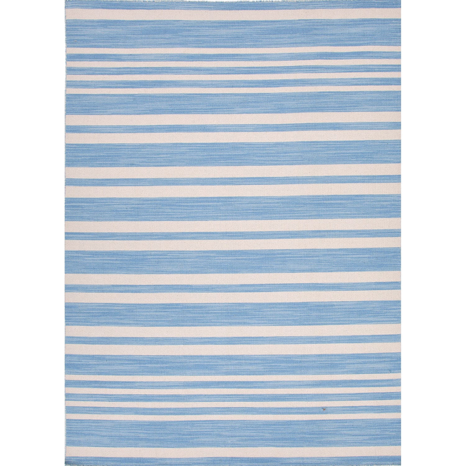 Handmade Flat Weave Bold Stripe Pattern Blue Accent Rug (5 X 8)