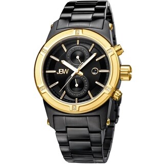 JBW Men's 'Strider' Diamond-accented Goldplated Bezel Watch