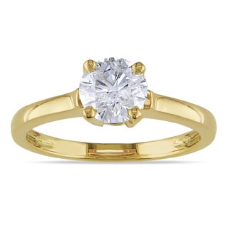 Miadora 14k Yellow Gold 1ct TDW Diamond Solitaire Ring (G-H, I1-I2)