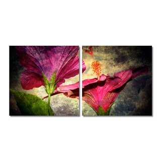 Alexis Bueno 'Tropical Hibiscus' Canvas Wall Art 2-piece Set