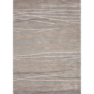 Hot Deal Hand-tufted Contemporary Geometric Gray/ black Rug (8' x 11')