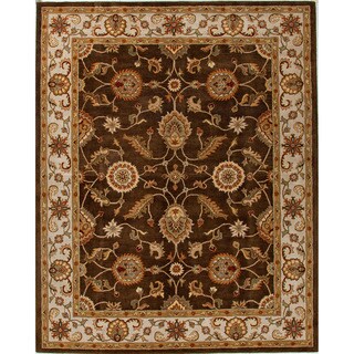 Low Price Hand-tufted Traditional Oriental Pattern Brown Rug (12' x 18')