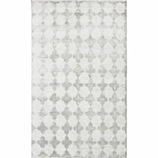 Online Specials  nuLOOM Hand-knotted Viscose Moroccan Trellis Rug SIlver (8' x 10')