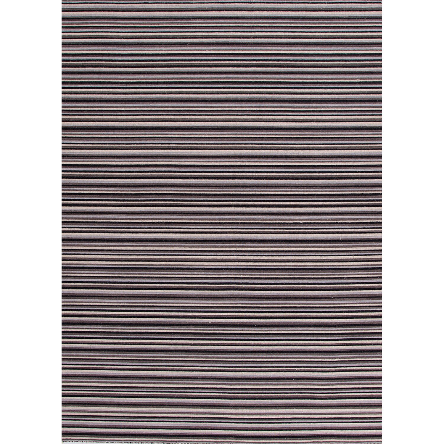 Handmade Flat weave Striped Pattern Gray/ Black Area Rug (5 X 8)