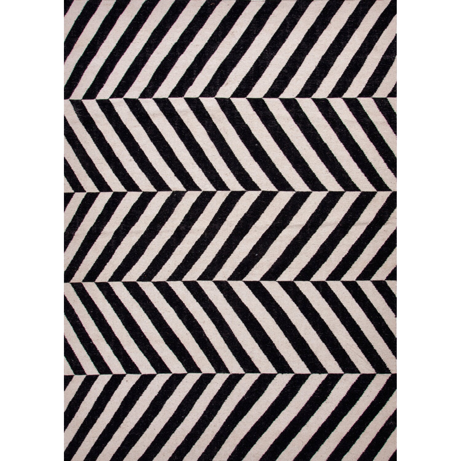 Handmade Flat Weave Stripe Pattern Gray/ Black Rug (8 X 10)