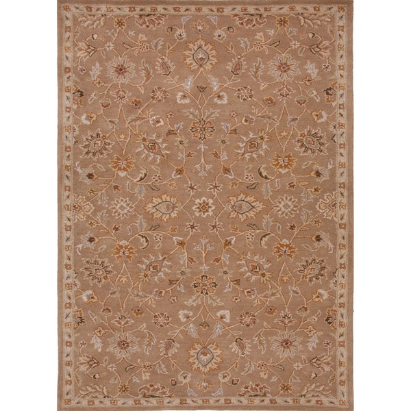 Hand tufted Transitional Oriental Pattern Brown Rug (8' x 11') JRCPL 7x9   10x14 Rugs