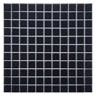 Low Price SomerTile 12x12 Victorian Matte Black Porcelain Mosaic Tile (Pack of 10)