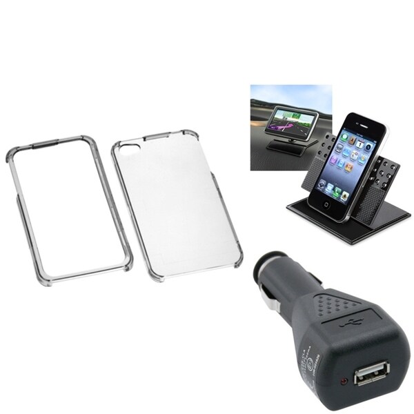 INSTEN Car Charger/ Dashboard Holder/ Phone Case Cover for Apple iPhone 4/ 4S