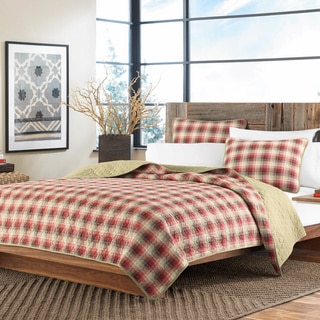 --->  Eddie Bauer Ravenna Plaid 3-piece Reversible Quilt Set