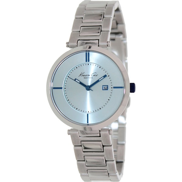 Kenneth Cole Women's 'KC4919' Silvertone Stainless Steel Blue Dial Quartz Watch