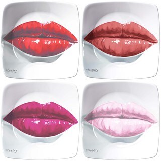 Pucker-Up! Assorted 4-piece Porcelain Appetizer Plates Set