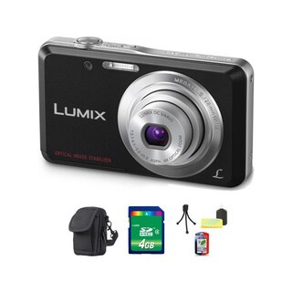 Panasonic Lumix DMC-FH4 14.1MP Black Digital Camera 4GB Bundle